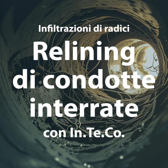 Interno di una condotta sotterranea con radici penetranti che hanno compromesso l’integrità della struttura